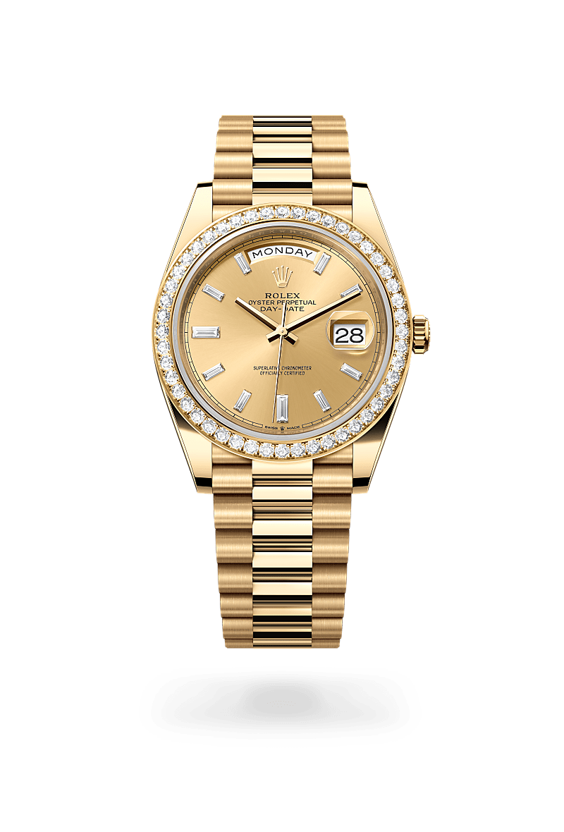 Rolex Day Date 40 in 18 ct yellow gold m228348rbr 0002 Reeds Jewelers